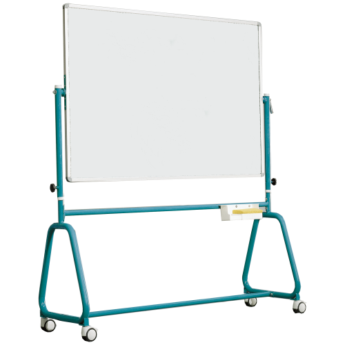 Fahrbares Whiteboard aus Stahl mit Rundrohrgestell, Serie 6 STW