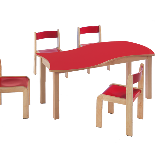 Swing-It WOODY rechteckiger Wellentisch Schultisch