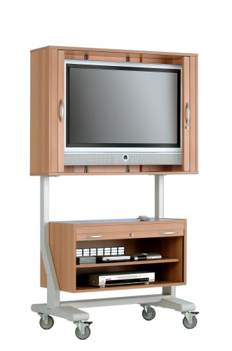 TV Wagen, TV Rack für Fernseher bis 55 Zoll 130 x 92 cm, mit Unterschrank