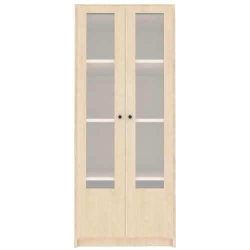 Zweitüriger Schrank mit verglasten Flügeltüren für die Höhe von 4 Ordnern, Serie 445-1