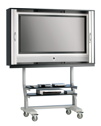 TV Wagen, TV Rack für Fernseher bis 55 Zoll 130 x 92 cm, mit 2 festen Böden
