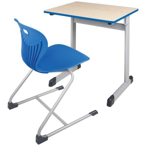 Einer-Schülertisch 70x55 cm Modell T, melaminharz-beschichtete, abgerundete Tischplatte mit ABS-Umle